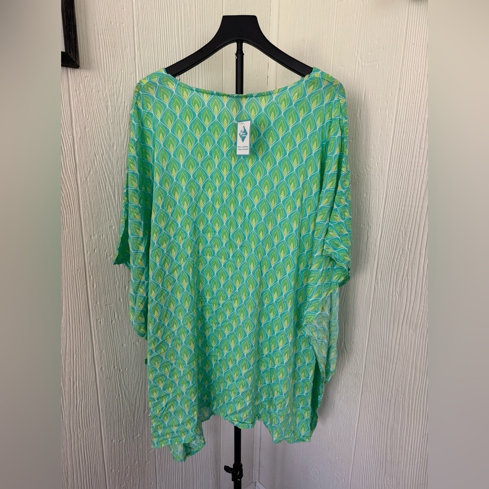 NWT Maui Mamas Aqua Dreams Kimono/Cover Up Flirty Maui Kaftan O/S - Picture 3 of 3